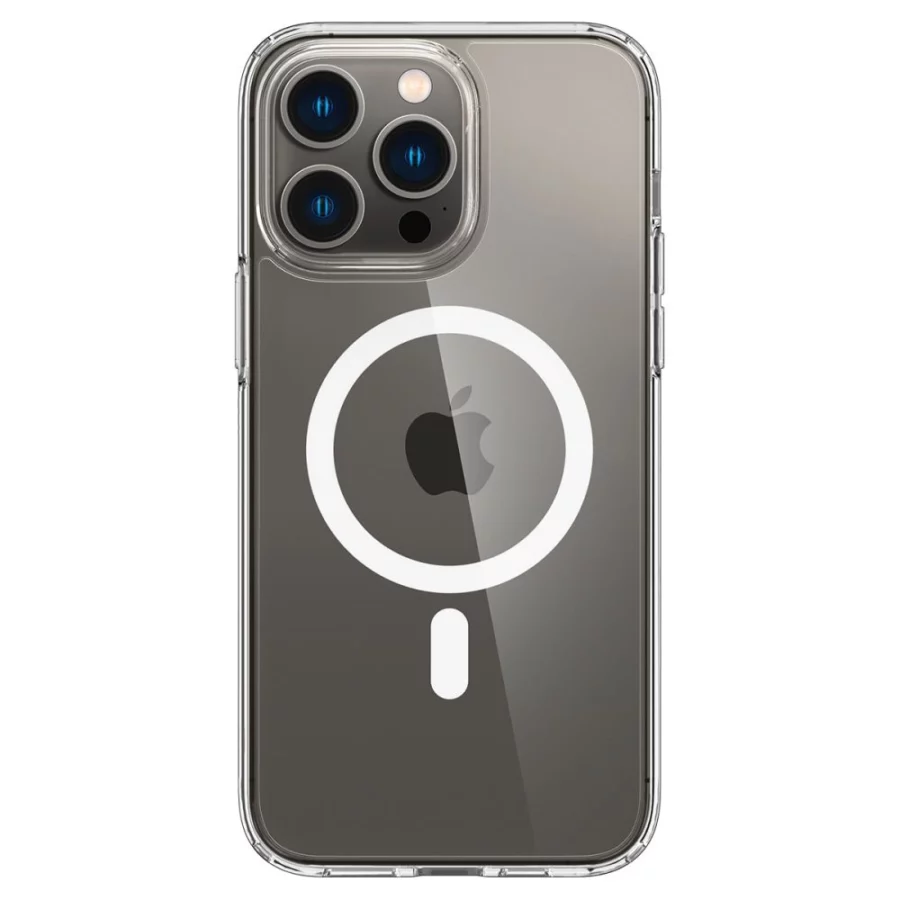 Etui Spigen Ultra Hybrid Mag z MagSafe na iPhone 14 Pro - przezroczysto-białe