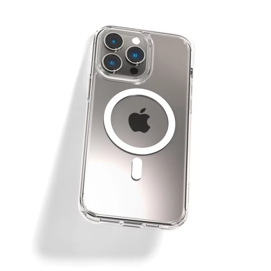 Etui Spigen Ultra Hybrid Mag z MagSafe na iPhone 14 Pro - przezroczysto-białe