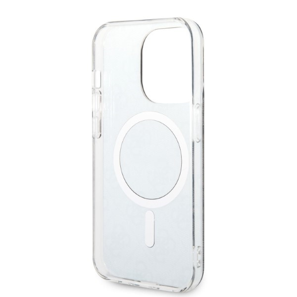 Zestaw Guess GUBPP14LH4EACSK Case+ Charger iPhone 14 Pro 6,1" czarny/black hard case 4G Print MagSafe