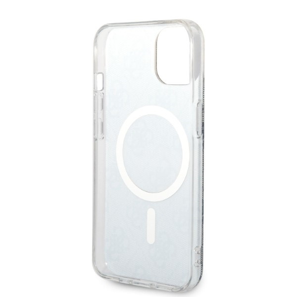 Zestaw Guess GUBPP14MH4EACSB Case+ Charger iPhone 14 Plus / 15 Plus 6.7" niebieski/blue hard case 4G Print MagSafe