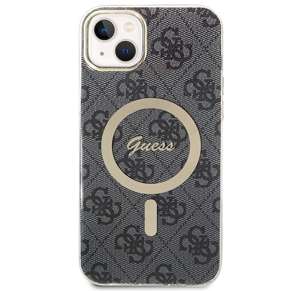 Zestaw Guess GUBPP14MH4EACSK Case+ Charger iPhone 14 Plus / 15 Plus 6.7" czarny/black hard case 4G Print MagSafe