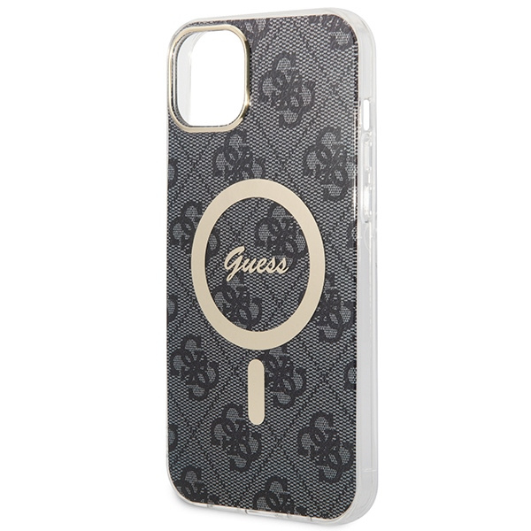 Zestaw Guess GUBPP14MH4EACSK Case+ Charger iPhone 14 Plus / 15 Plus 6.7" czarny/black hard case 4G Print MagSafe