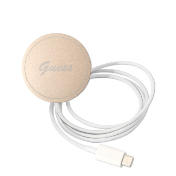 Zestaw Guess GUBPP14MH4EACSW Case+ Charger iPhone 14 Plus / 15 Plus 6.7" brązowy/brown hard case 4G Print MagSafe