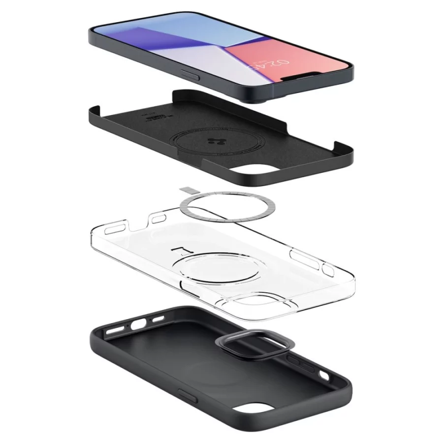 Etui Spigen Silicone Fit Mag z MagSafe na iPhone 14 Plus - czarne