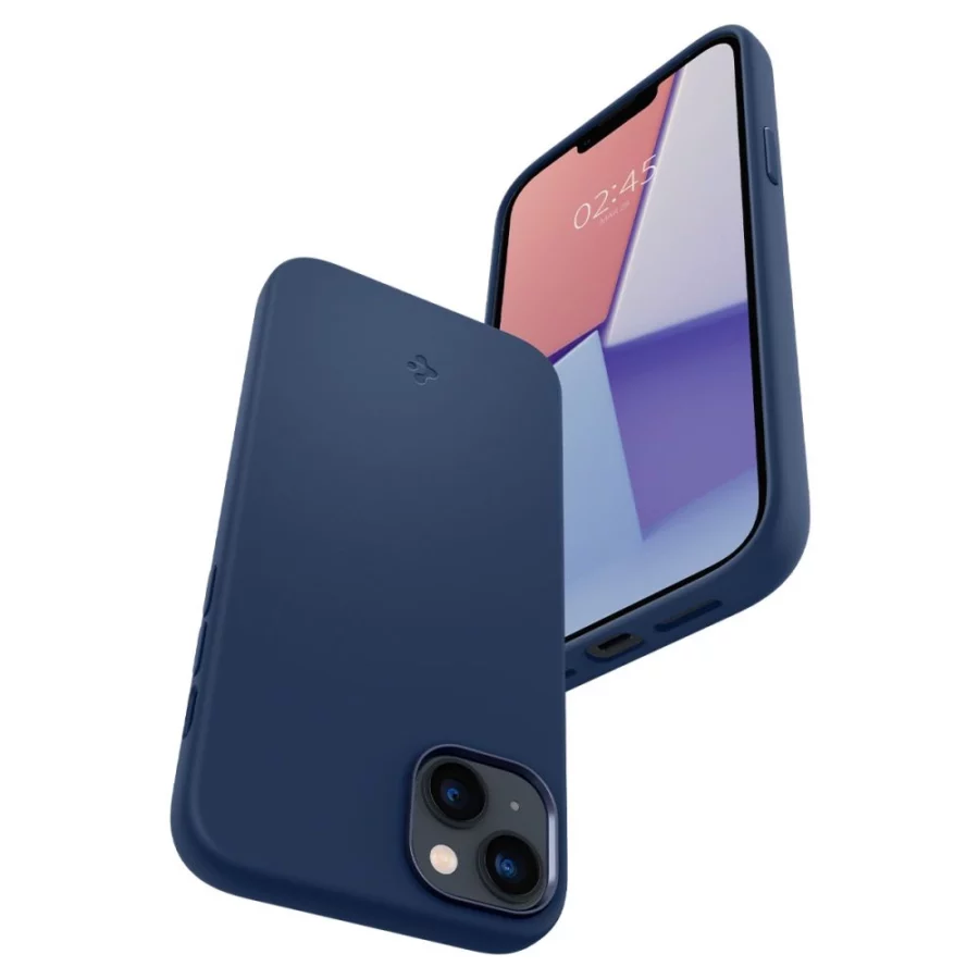 Etui Spigen Silicone Fit Mag z MagSafe na iPhone 14 Plus - niebieskie