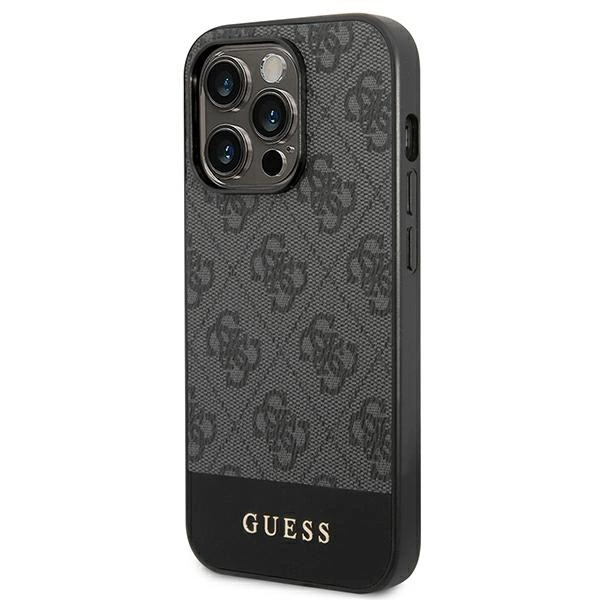 Etui Guess 4G Stripe Collection na iPhone 14 Pro Max - szare