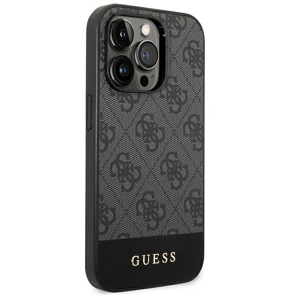 Etui Guess 4G Stripe Collection na iPhone 14 Pro Max - szare