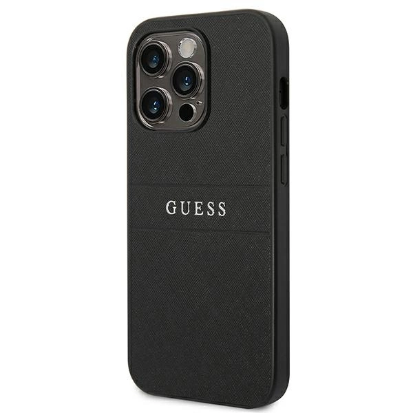 Etui Guess Saffiano Strap na iPhone 14 Pro - czarne