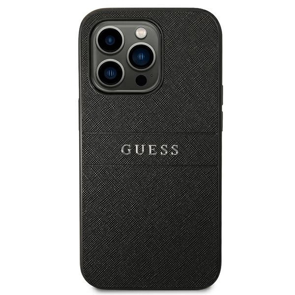 Etui Guess Saffiano Strap na iPhone 14 Pro - czarne