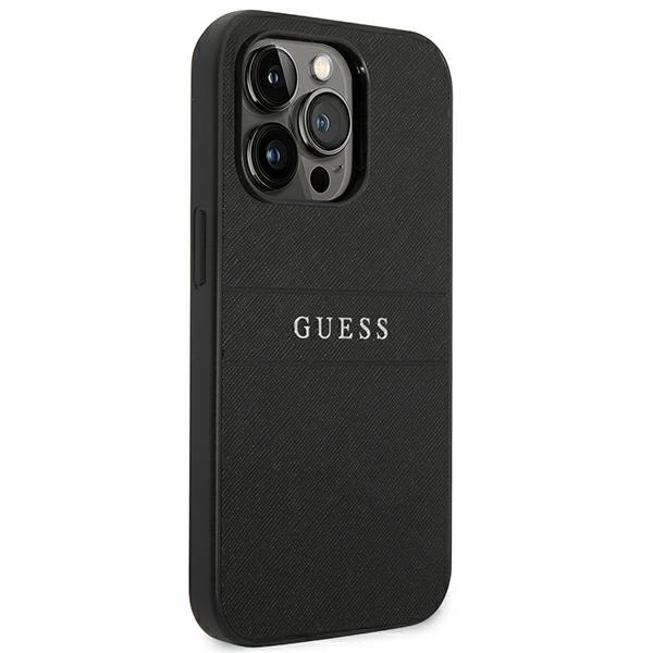 Etui Guess Saffiano Strap na iPhone 14 Pro - czarne