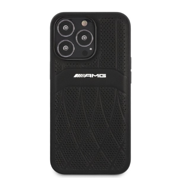 Etui AMG Leather Curved Lines na iPhone 13 Pro Max - czarne