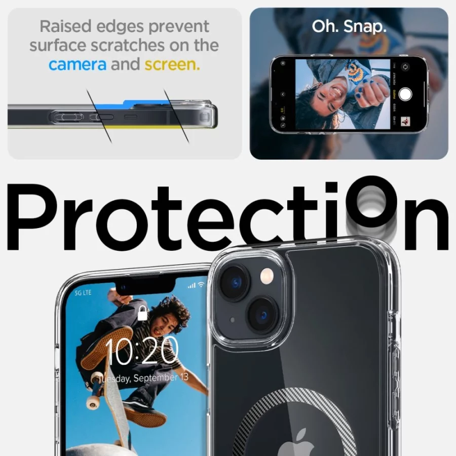 Etui Spigen Ultra Hybrid Mag z MagSafe na iPhone 14 Plus - przezroczysto-szare
