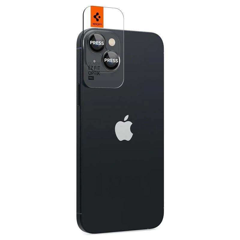 Osłona aparatu Spigen Glas.tR EZ Fit Optik Camera Protector na iPhone 14 / Plus / 15 / Plus - czarna 2 szt.