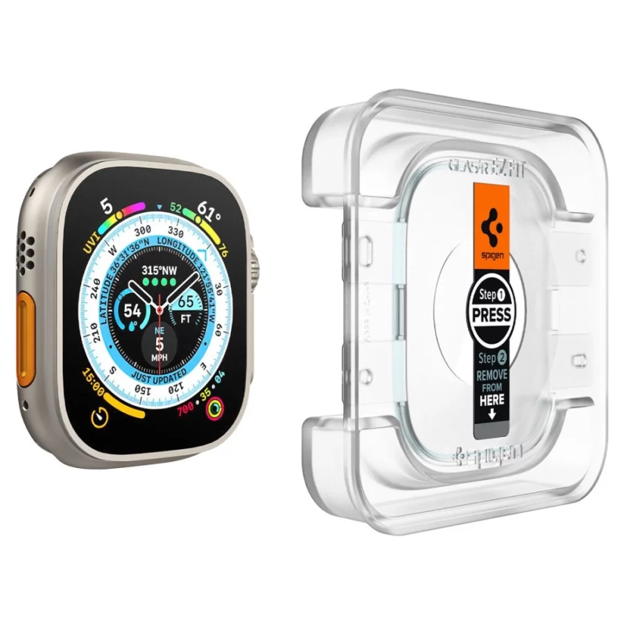 Szkło hartowane Spigen Glas.tR EZ Fit na Apple Watch Ultra / Ultra 2 (49 mm) - 2 szt.