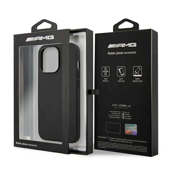 Etui AMG Leather Hot Stamped na iPhone 14 Pro - czarne