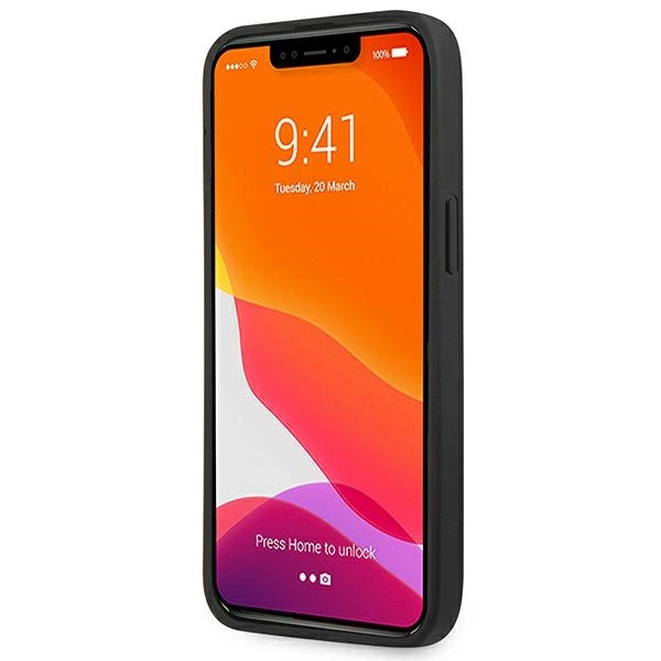 Etui AMG Leather Debossed Lines na iPhone 14 Pro - czarne