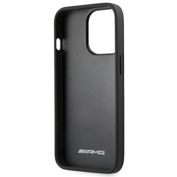 Etui AMG Leather Debossed Lines na iPhone 14 Pro - czarne