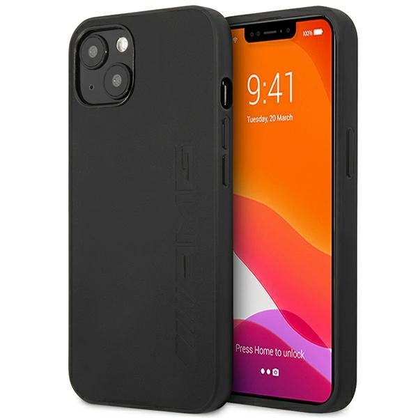 Etui AMG Leather Hot Stamped na iPhone 14 Plus - czarne