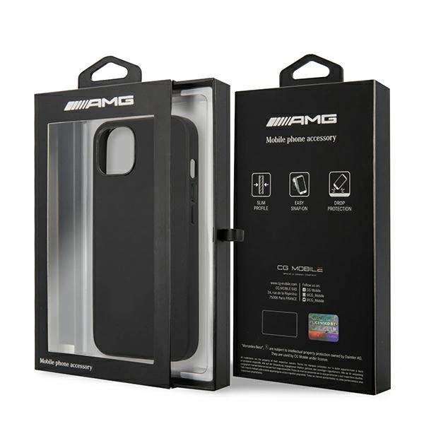 Etui AMG Leather Hot Stamped na iPhone 14 Plus - czarne