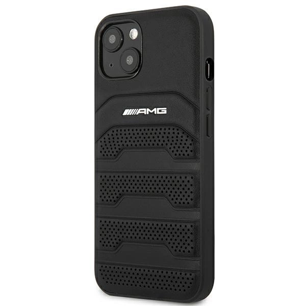 Etui AMG Leather Debossed Lines na iPhone 14 Plus - czarne