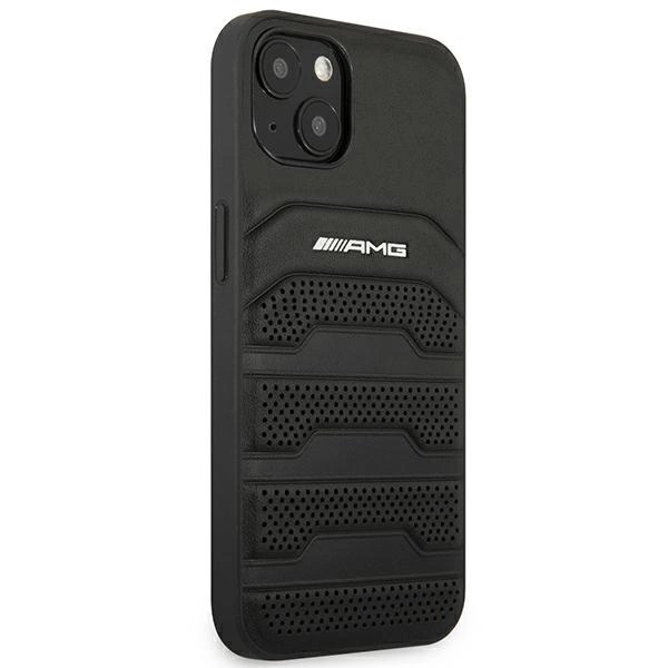 Etui AMG Leather Debossed Lines na iPhone 14 Plus - czarne