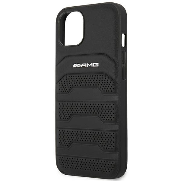 Etui AMG Leather Debossed Lines na iPhone 14 Plus - czarne