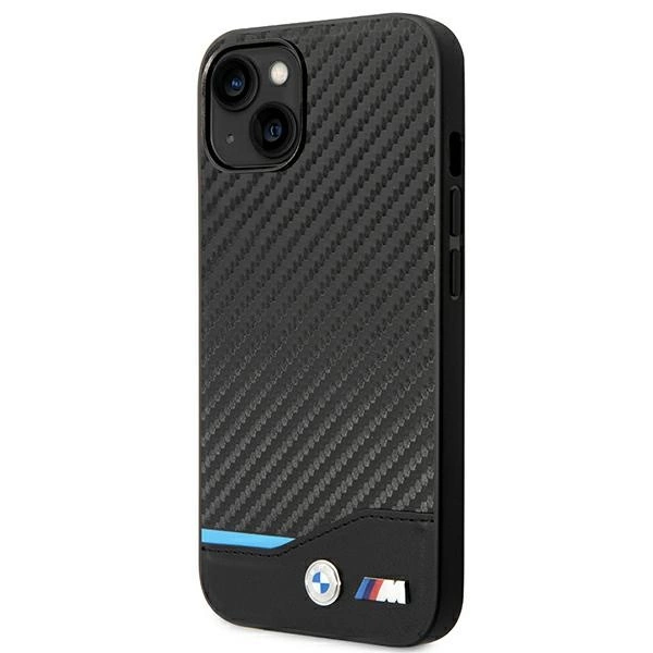 Etui BMW Leather Carbon na iPhone 14 Plus - czarne