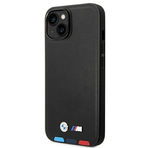 Etui BMW Leather Stamp Tricolor na iPhone 14 Plus - czarne