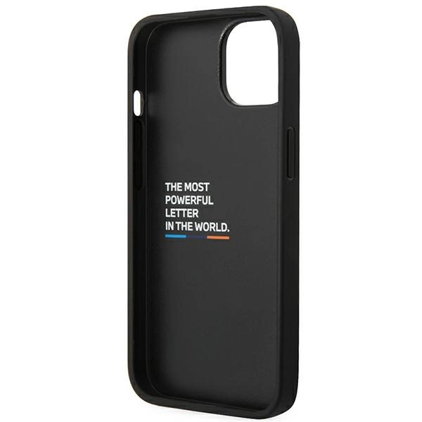 Etui BMW Leather Stamp Tricolor na iPhone 14 Plus - czarne