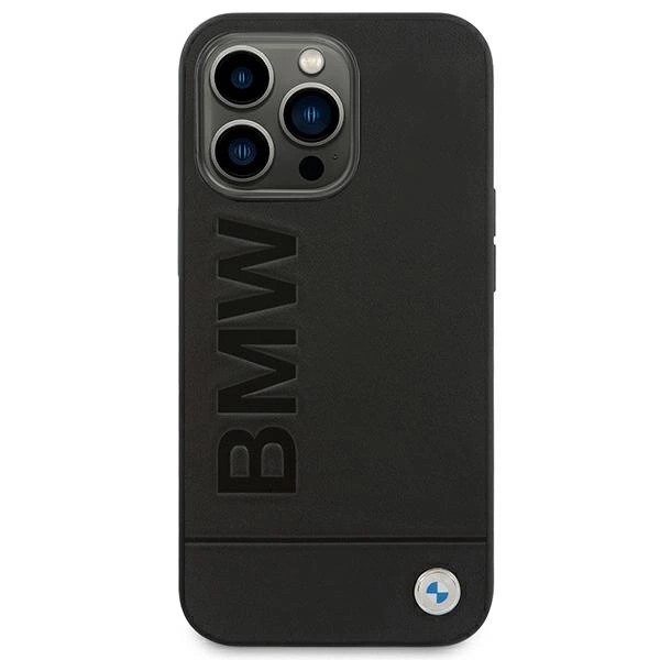 Etui BMW Leather Stamp na iPhone 14 Pro Max - czarne