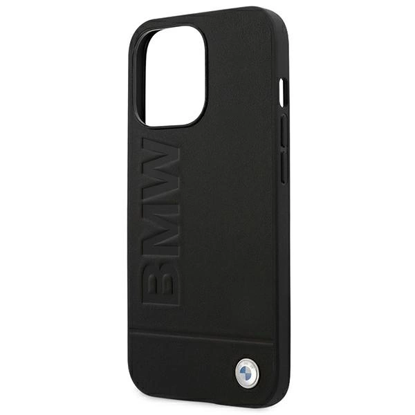 Etui BMW Leather Stamp na iPhone 14 Pro Max - czarne