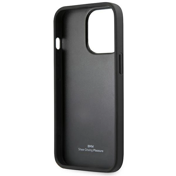 Etui BMW Leather Stamp na iPhone 14 Pro Max - czarne