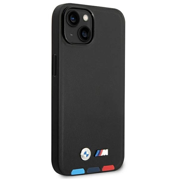Etui BMW Leather Stamp Tricolor MagSafe na iPhone 14 Plus - czarne