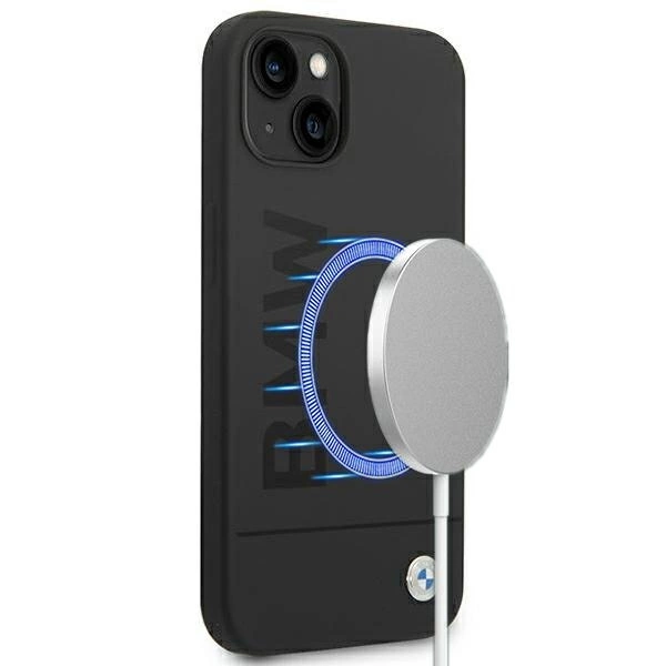 Etui BMW Silicone Signature Logo MagSafe na iPhone 14 Plus - czarne