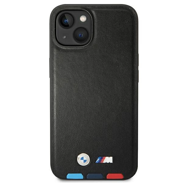 Etui BMW Leather Stamp Tricolor MagSafe na iPhone 14 - czarne