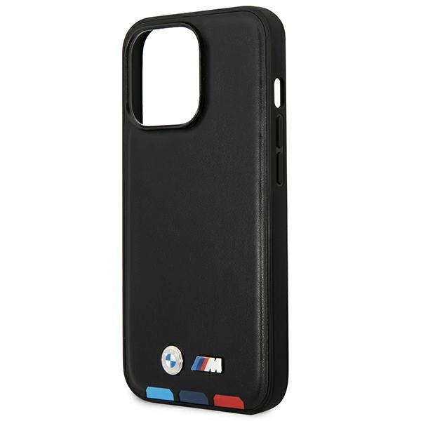 Etui BMW Leather Stamp Tricolor MagSafe na iPhone 14 Pro Max - czarne