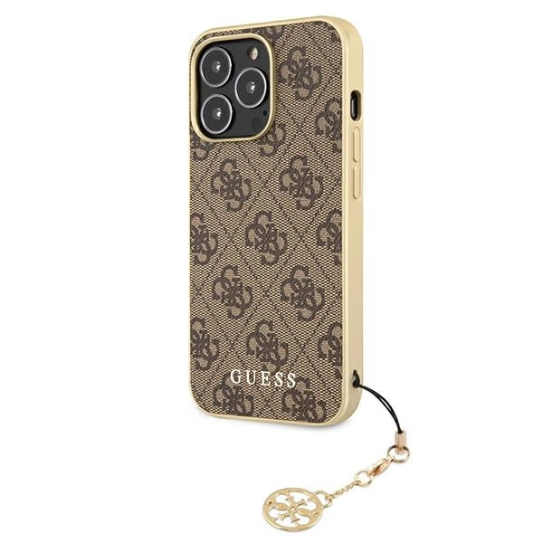 Etui Guess 4G Charms Collection na iPhone 13 Pro / iPhone 13 - brązowe