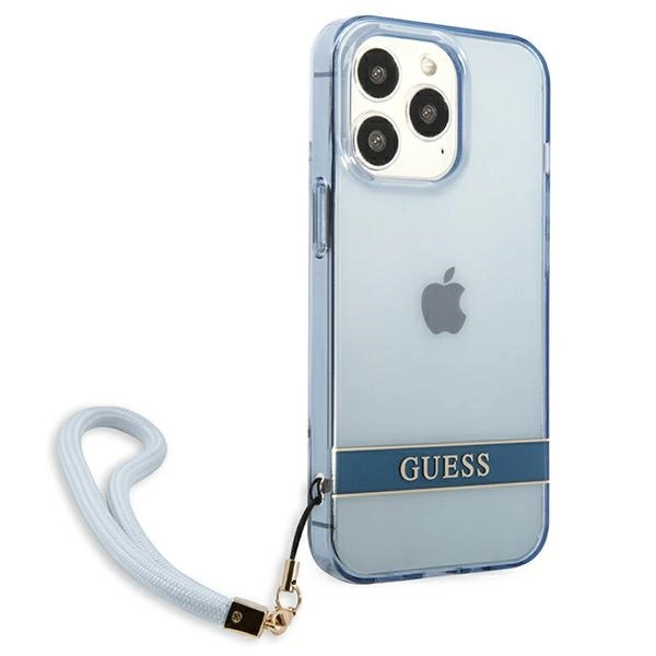 Etui Guess Translucent Strap na iPhone 13 Pro / iPhone 13 - niebieskie