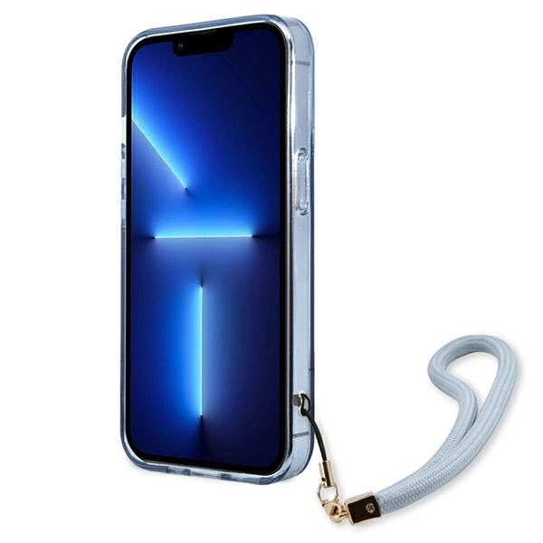 Etui Guess Translucent Strap na iPhone 13 Pro / iPhone 13 - niebieskie