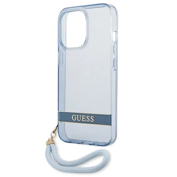 Etui Guess Translucent Strap na iPhone 13 Pro / iPhone 13 - niebieskie