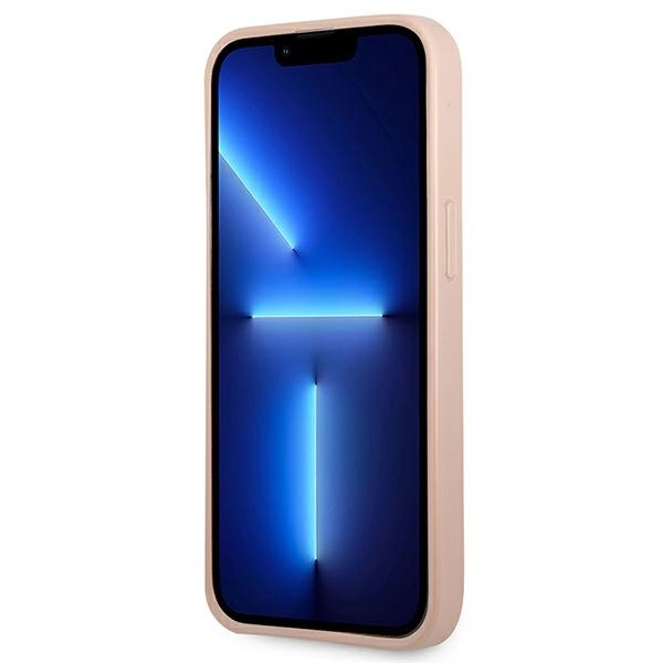 Etui Guess Saffiano Triangle Logo Cardslot na iPhone 13 Pro / iPhone 13 - różowe