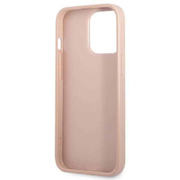 Etui Guess Saffiano Triangle Logo Cardslot na iPhone 13 Pro / iPhone 13 - różowe