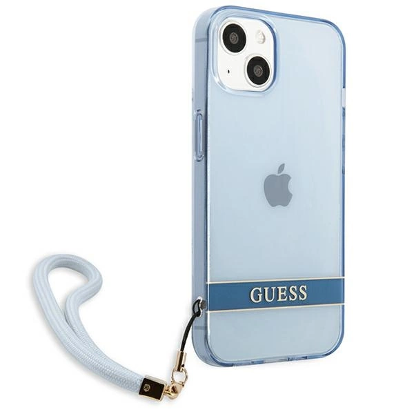 Etui Guess Translucent Strap na iPhone 13 - niebieskie
