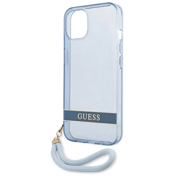 Etui Guess Translucent Strap na iPhone 13 - niebieskie