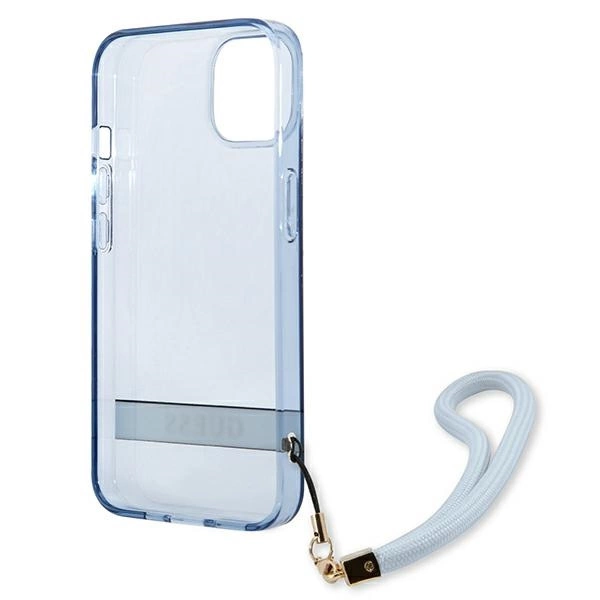 Etui Guess Translucent Strap na iPhone 13 - niebieskie