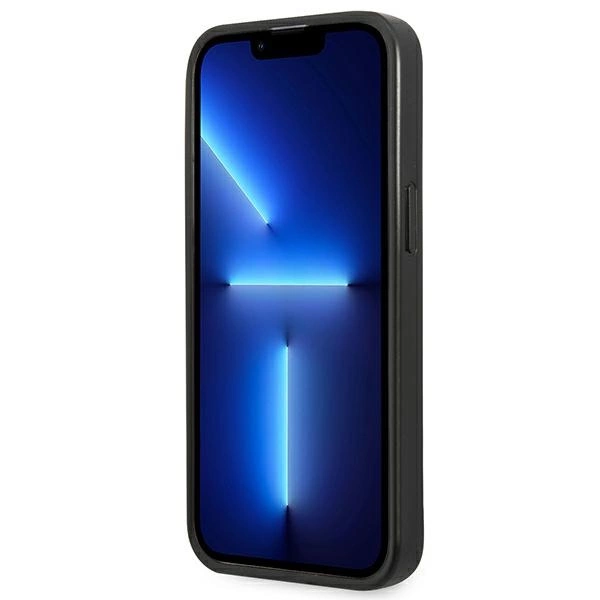Etui Guess Saffiano Triangle Logo na iPhone 13 mini - srebrne