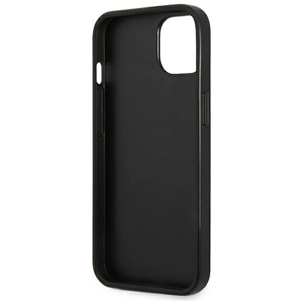 Etui Guess Saffiano Triangle Logo na iPhone 13 mini - srebrne