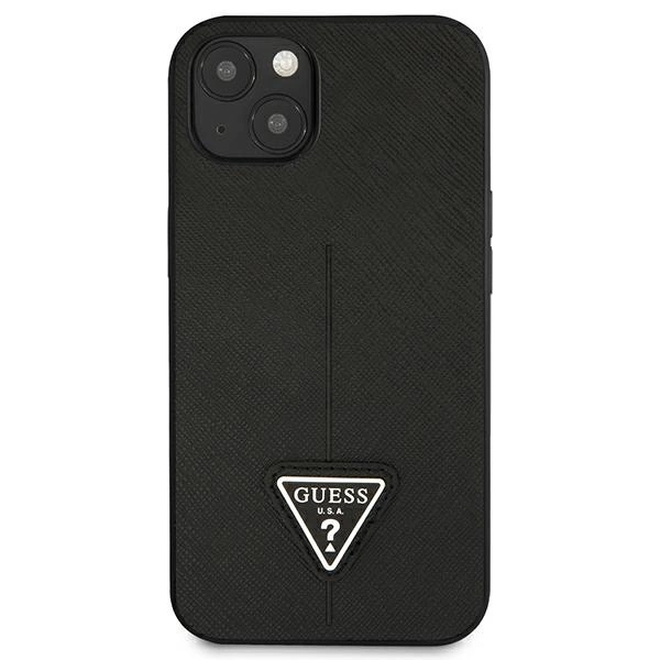Etui Guess Saffiano Triangle Logo na iPhone 13 mini - czarne
