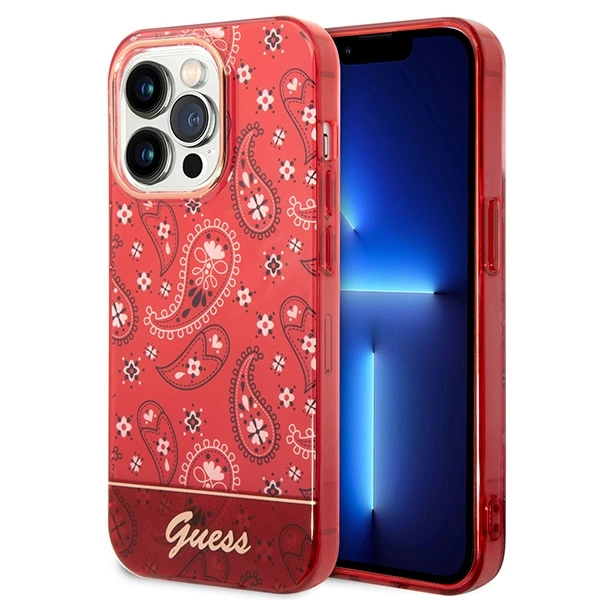 Etui Guess Bandana Paisley na iPhone 14 Pro 6,1" - czerwone