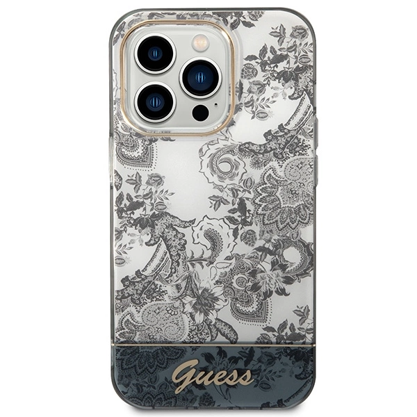 Etui Guess Porcelain Collection na iPhone 14 Pro - szare